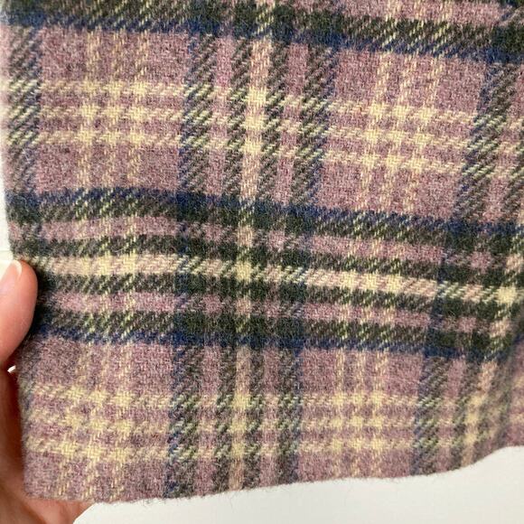 Vintage Womens 6 Wool Blend Pink Plaid Mini Skirt Preppy Soft Girl Academia FLAW - Picture 6 of 8